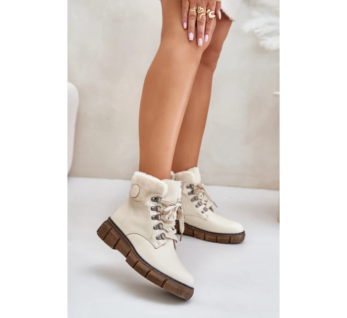 Dámské Zateplené Botky Traperky Na Zip Béžové Mevanisa Dámské Zateplené Botky Traperky Na Zip Béžové Mevanisa