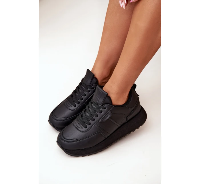 Dámské Kožené Tenisky Na Platformě Big Star OO274573 Hi-Poly System Černé Dámské Kožené Tenisky Na Platformě Big Star OO274573 Hi-Poly System Černé