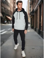 Pánská šedá základní mikina s kapucí FashionStreet BX5892 Pánská šedá základní mikina s kapucí FashionStreet BX5892