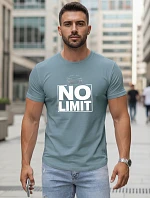 Pánské bavlněné tričko s potiskem No limit petrol FashionStreet NX0129R