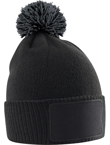 Beechfield B 443B Dětská pletená čepice s bambulí "Snowstar" 53.443B black/graphite grey Beechfield B 443B Dětská pletená čepice s bambulí "Snowstar" 53.443B black/graphite grey