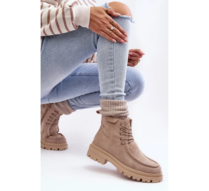 Dámské Boty Na Zip Bežové model 21636271 - Boto Dámské Boty Na Zip Bežové model 21636271 - Boto