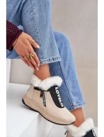 Dámské Botky S Kožešinou Béžové model 21680798 - Boto