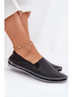 Kožené Baleríny model 21693631 Černé - Maciejka