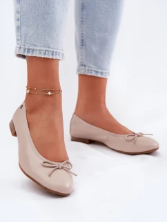 Kožené Baletky Dámské Maciejka P6800-04 Béžové