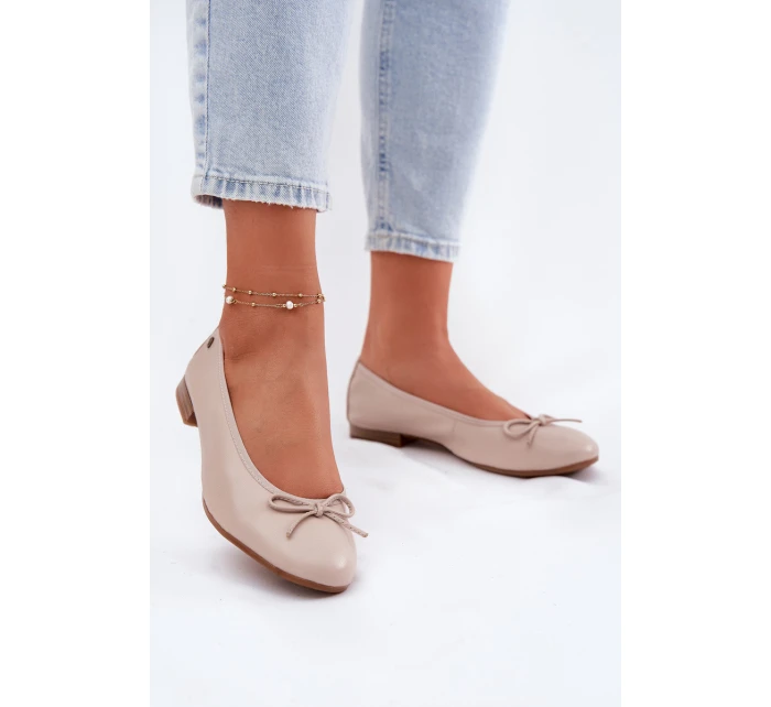 Kožené Baletky Dámské Maciejka P6800-04 Béžové