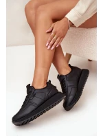 Dámské Kožené Tenisky Na Platformě Big Star OO274573 Hi-Poly System Černé Dámské Kožené Tenisky Na Platformě Big Star OO274573 Hi-Poly System Černé