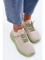 Materiálové Dámské Sportovní Boty Béžové Helinae Materiálové Dámské Sportovní Boty Béžové Helinae