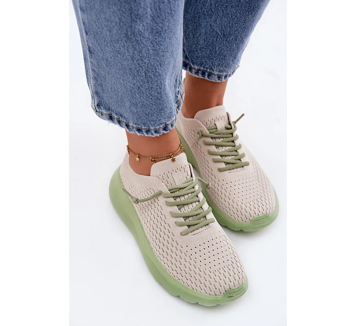 Materiálové Dámské Sportovní Boty Béžové Helinae Materiálové Dámské Sportovní Boty Béžové Helinae