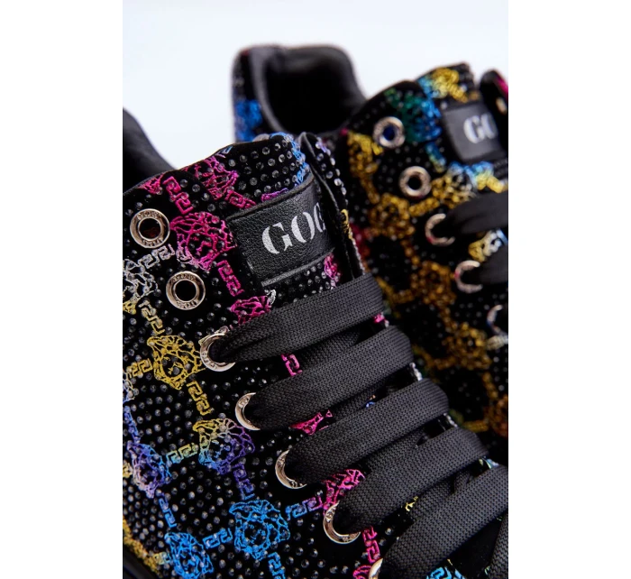Sportovní boty na platformě Rhinestones GOE Black Sportovní boty na platformě Rhinestones GOE Black