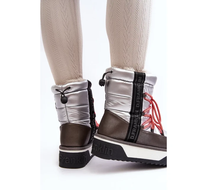 Dámské sněhule se silnou podrážkou, Vegan D.Franklin Stříbrný