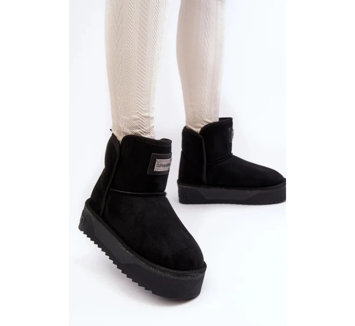 Veganské voděodolné sněhule na platformě D.Franklin černý