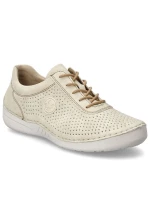 Dámské perforované béžové kožené polobotky model 21904669 - Rieker