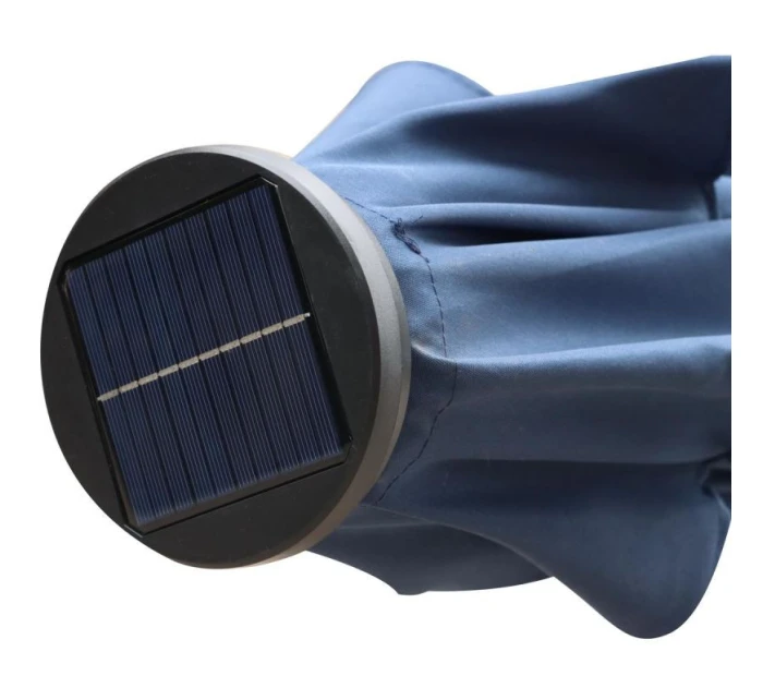 ZAHRADNÍ SLUNEČNÍK S LED OSVĚTLENÍM 300 CM TMAVĚ MODRÝ