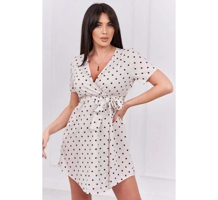 Šaty s puntíky v barvě ecru