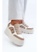 Zazoo 1833 Dámské Kožené Tenisky na Masivní Podrážce Bílé