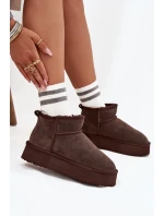 Semišové zimní boty pro ženy Vinceza 97962 čokoládové