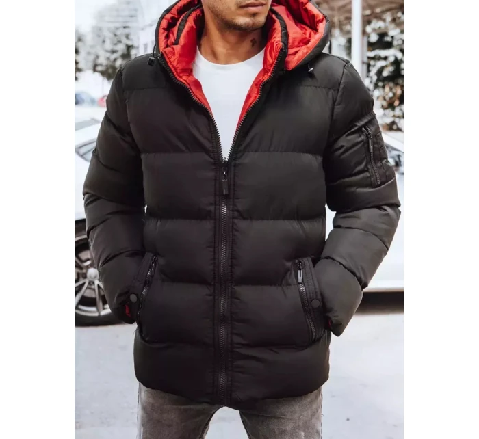 Pánská oboustranná zimní bunda černá FashionStreet TX4217 Pánská oboustranná zimní bunda černá FashionStreet TX4217