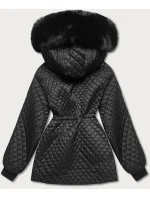 Černá dámská oversize bunda pro přechodné období (ag6-27)