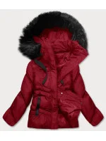 Červená dámská zimní bunda s kapucí (5M738-270) Červená dámská zimní bunda s kapucí (5M738-270)
