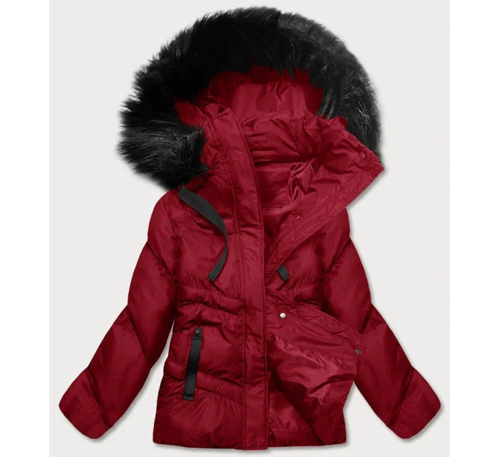 Červená dámská zimní bunda s kapucí (5M738-270) Červená dámská zimní bunda s kapucí (5M738-270)