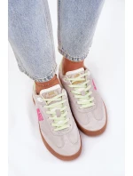 Semišové Sportovní Boty Tenisky Dámské D.Franklin Ztlumená Bílá DFSH387005