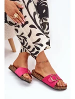 Dámské pantofle s přezkou na korkové platformě fuchsie Zavira Dámské pantofle s přezkou na korkové platformě fuchsie Zavira