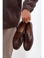 Dámské mokasíny z ekologické kůže hnědé model 21710055 - Boto