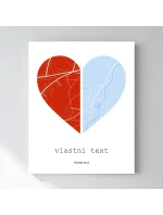 Personalizovaný magický fotoobraz v rámu - 50x70 - dvě mapy jako srdce