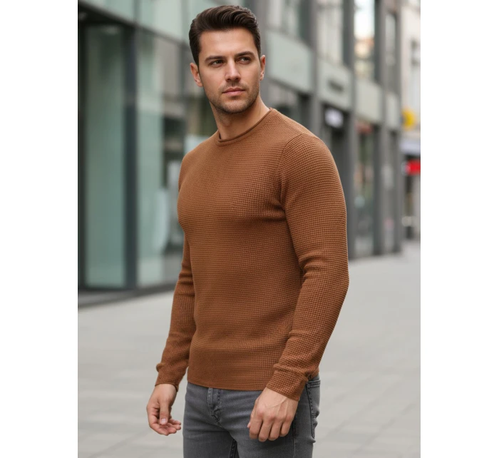 Pánský velbloudí svetr model 21982671 - FashionStreet