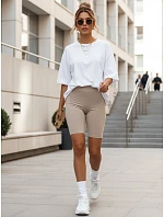 Dámské sportovní cyklistické šortky v béžovo-šedé barvě FashionStreet SY0568 Dámské sportovní cyklistické šortky v béžovo-šedé barvě FashionStreet SY0568