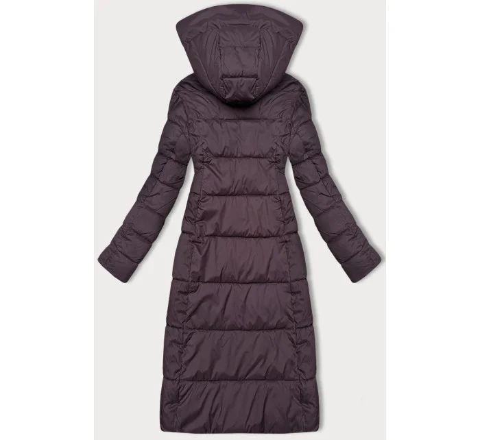 Hnědá dlouhá dámská prošívaná zimní bunda Libland (7767)