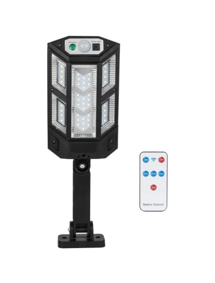 POULIČNÍ LAMPA SOLÁRNÍ LUCERNA 43LED + DÁLKOVÉ OVLÁDÁNÍ POHYBOVÝ A SOUMRAKOVÝ SENZOR