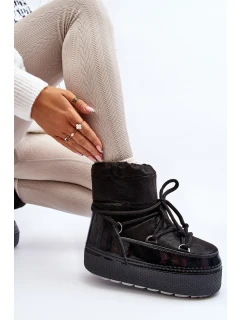 Dámské zimní boty s mašlí černé model 21644967 - Boto