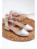 Dětské Lesklé Sandálky Na Nízkém Podpatku Stříbrné Nelly