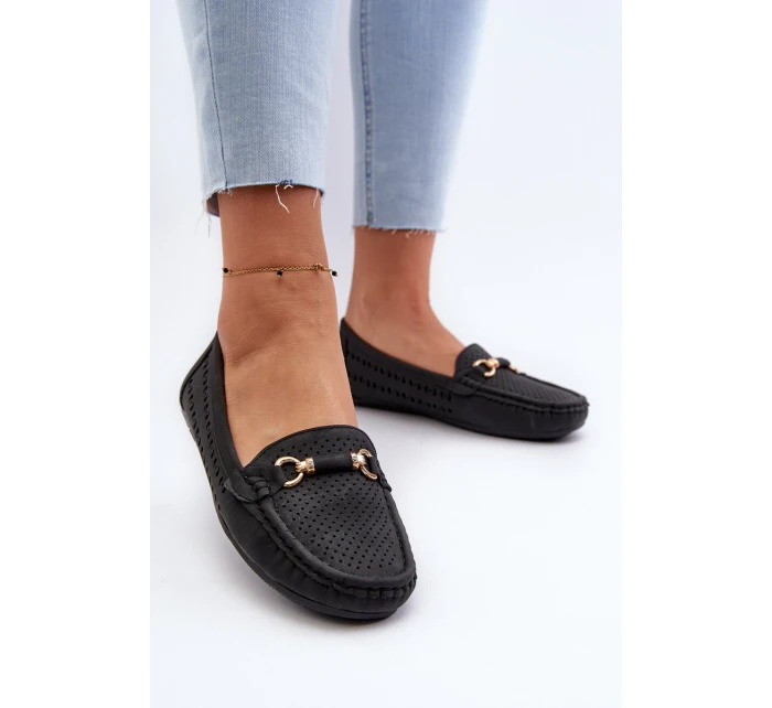 Dámské černé šněrovací mokasíny Rasirna