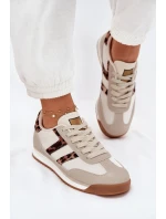 Nízké Dámské Tenisky Leopardí Béžové model 21696422 - Boto Nízké Dámské Tenisky Leopardí Béžové model 21696422 - Boto