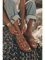 Dámské pantofle s přezkami Camel Brigid Dámské pantofle s přezkami Camel Brigid