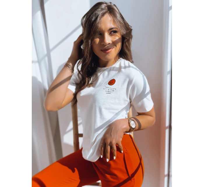 Dámské tričko THE CUTEST ecru FashionStreet RY2158 Dámské tričko THE CUTEST ecru FashionStreet RY2158