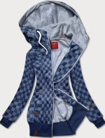 Kostkovaná sportovní mikina tmavě modrá (amg-62)