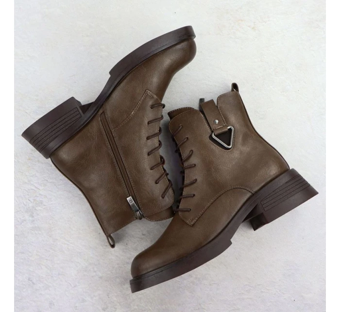 Dámské boty na klínku hnědé model 21905773 - Potocki