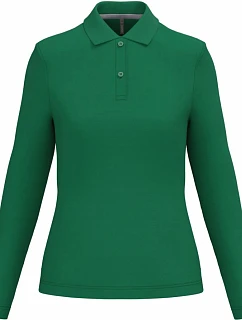 K 244 Dámské piqué polo s dlouhým rukávem model 22507070 kelly green - Kariban