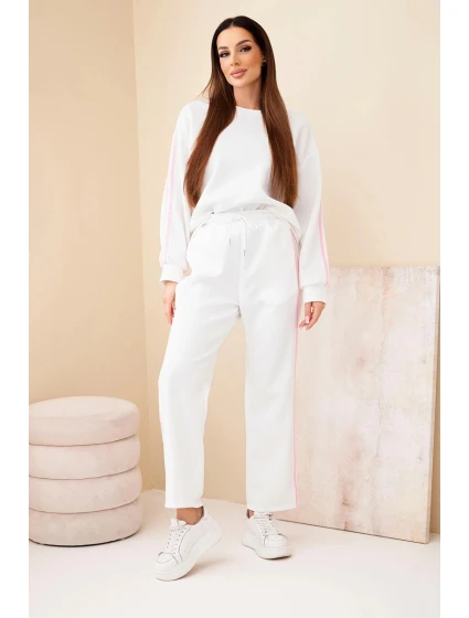 Dámský viskózový máslový komplet s lampasy ecru Dámský viskózový máslový komplet s lampasy ecru