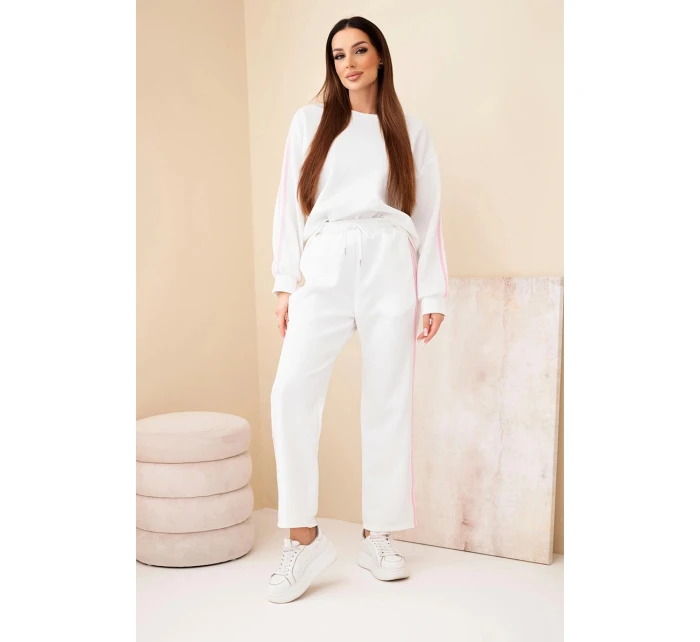 Dámský viskózový máslový komplet s lampasy ecru Dámský viskózový máslový komplet s lampasy ecru