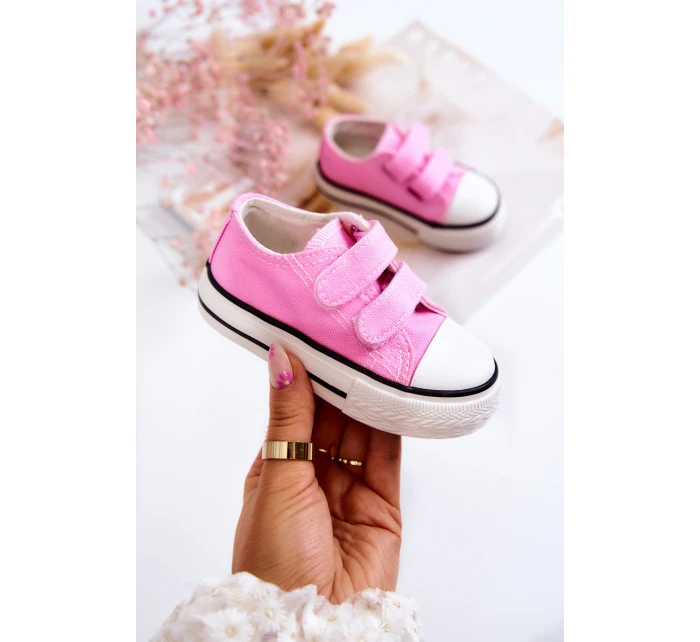 Dětské tenisky na suchý zip růžove Bernie