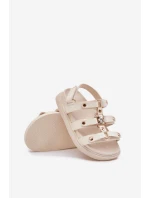 Dětské Sandály Se Zlatým Detalem Béžové Lunessa Dětské Sandály Se Zlatým Detalem Béžové Lunessa