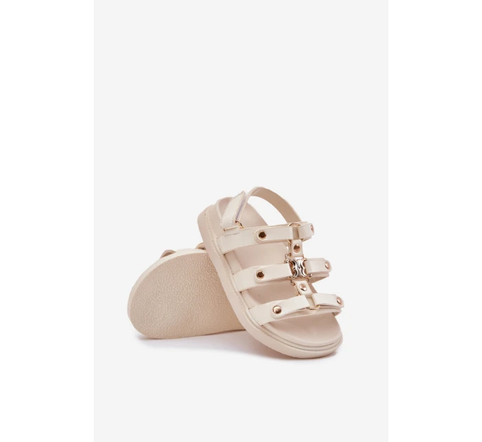 Dětské Sandály Se Zlatým Detalem Béžové Lunessa Dětské Sandály Se Zlatým Detalem Béžové Lunessa