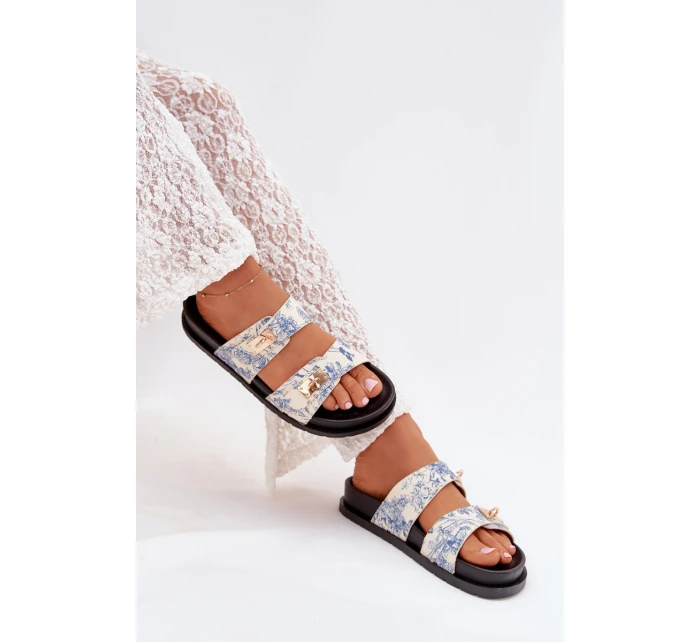 Vzory Sandály Dámské Na Platformě Modré model 21703798 - Boto Vzory Sandály Dámské Na Platformě Modré model 21703798 - Boto
