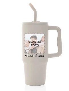 Personalizovaná nerezová termoska s barevným víčkem s fotografií