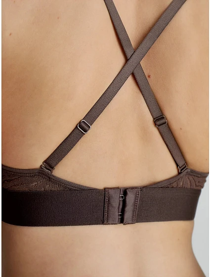 Dámská podprsenka tm. hnědá model 19060376 - Calvin Klein Dámská podprsenka tm. hnědá model 19060376 - Calvin Klein